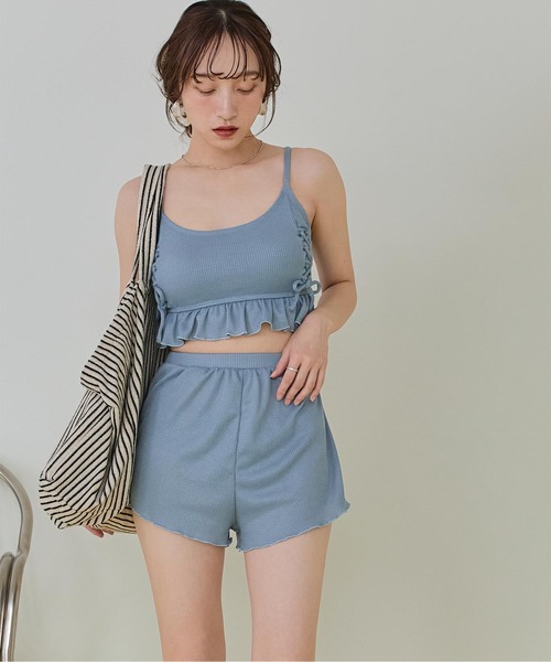 to the sea Hawaii リボンレースアップビキニ to the sea Hawaii リボンレースアップビキニトップ オレンジ