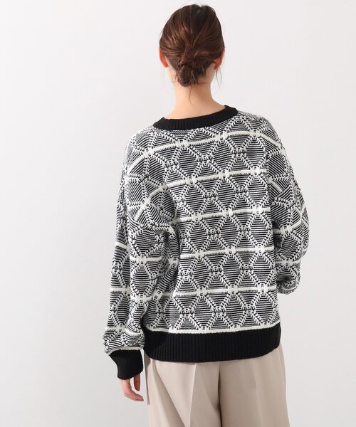 DRESKIP（ドレスキップ）の「◆ダイヤ柄ニット（ニット/セーター・レディース・オフホワイト/ダークグレー/黄緑系・04/02/03）」の18枚目の写真