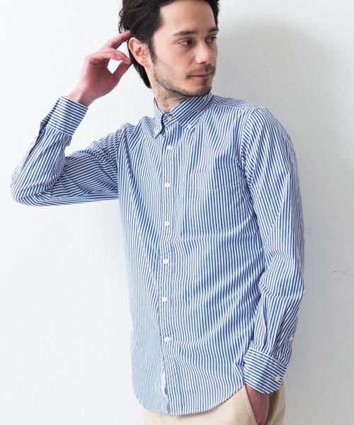 green label relaxing(グリーンレーベルリラクシング)の「□LON/ST GIZA BD シャツ◆(シャツ/ブラウス・メンズ・ネイビー/コバルトブルー・SMALL/MEDIUM/X-LARGE/LARGE/X-SMALL)」の1枚目の写真