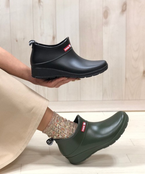 Noubel Voug Relax（ヌーベルヴォーグリラックス）の「モズmozショート丈レインブーツ（レインシューズ・レディース・ブラック/カーキ・LL/S/M/L）」の13枚目の写真