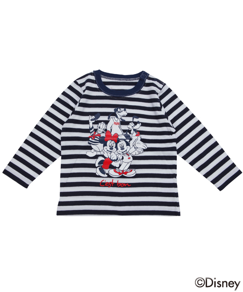 X-girl Stages（エックスガールステージス）の「【Disney（ディズニー）】STRIPED L/S TEE Disney ALLSTAR  (4Ｔ～7T)（Tシャツ/カットソー・キッズ・ホワイト/レッド・7T/6T/4T/5T）」の5枚目の写真