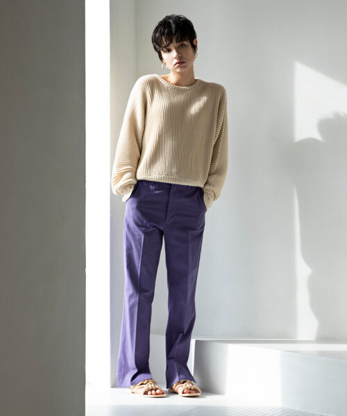 ReNorm（リノーム）の「サイドベンツパンツ（その他パンツ・レディース・パープル/イエロー・S/M）」の3枚目の写真