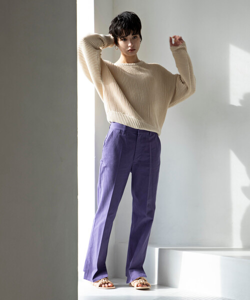 ReNorm（リノーム）の「サイドベンツパンツ（その他パンツ・レディース・パープル/イエロー・S/M）」の4枚目の写真