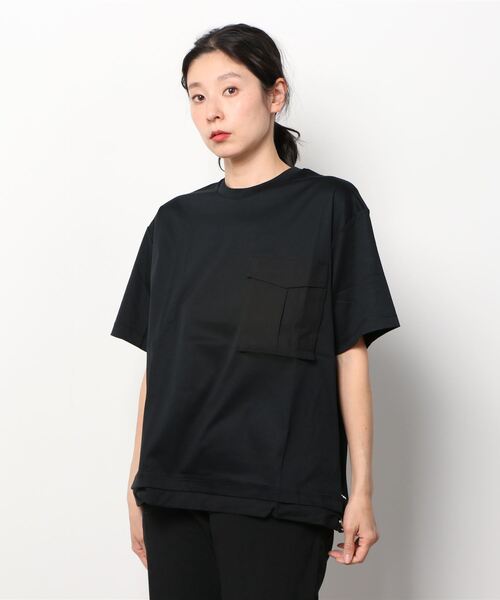 ottod'Ame（オットダム）の「ottod'Ame/オットダム/TOPS ﾎﾟｹｯﾄ（Tシャツ/カットソー・レディース・ホワイト/ブラック・SMALL）」の2枚目の写真