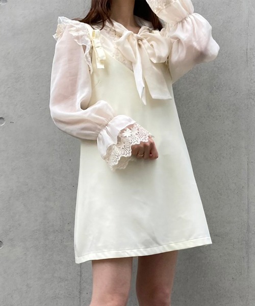 Voyage titty&Co.PETIT（ボヤージュティティアンドコープチ）の「【Voyage titty&Co. PETIT】リボンジャンスカ（ワンピース・レディース・アイボリー/ブラック・FREE）」の9枚目の写真