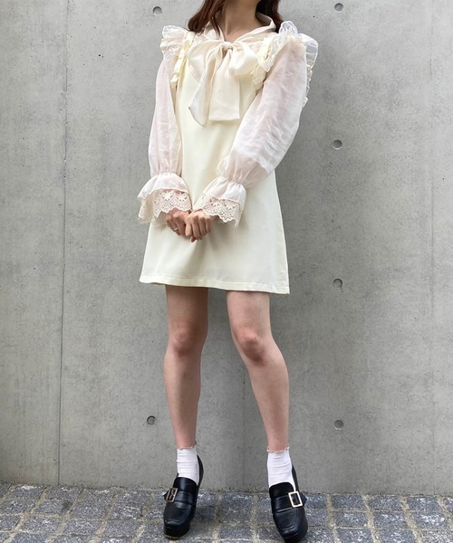 Voyage titty&Co.PETIT（ボヤージュティティアンドコープチ）の「【Voyage titty&Co. PETIT】リボンジャンスカ（ワンピース・レディース・アイボリー/ブラック・FREE）」の10枚目の写真