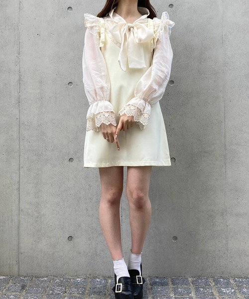 Voyage titty&Co.PETIT（ボヤージュティティアンドコープチ）の「【Voyage titty&Co. PETIT】リボンジャンスカ（ワンピース・レディース・アイボリー/ブラック・FREE）」の11枚目の写真