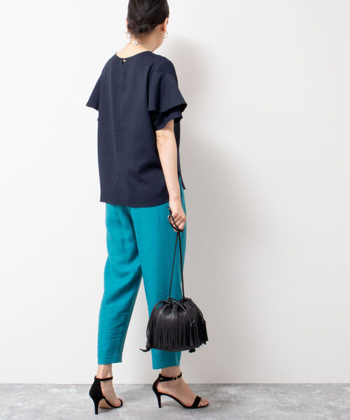 NOLLEY’S(ノーリーズ)の「【新色追加】リネンライク半袖ブラウス(シャツ/ブラウス・レディース・チャコールグレー/ネイビー/ラベンダー/オフホワイト/カーキ・34/36/38)」の21枚目の写真
