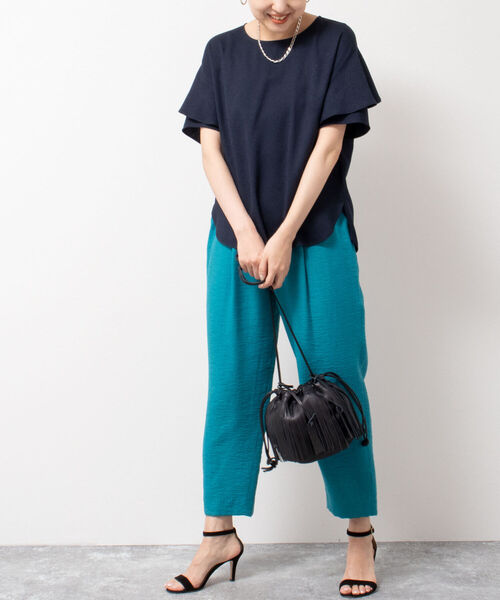 「NOLLEY'S」 半袖ブラウス 38 ネイビー レディース NOLLEY'S 「NOLLEY'S」 半袖ブラウス 38 ネイビー レディース