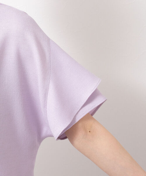 セール】【新色追加】リネンライク半袖ブラウス（シャツ/ブラウス