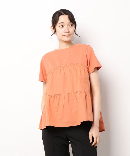 HONEYSUCKLE ROSE（ハニーサックルローズ）の「【HONEYSUCKLE ROSE】ティアードカットソー（Tシャツ/カットソー・レディース・ホワイト/オレンジ/ダークグレー・M/L）」の12枚目の写真