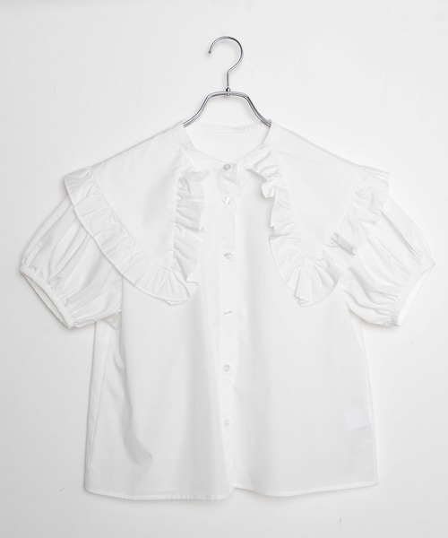 WEGO（ウィゴー）の「WEGO/三角襟フリルブラウス（シャツ/ブラウス・レディース・ホワイト・FREE）」の7枚目の写真