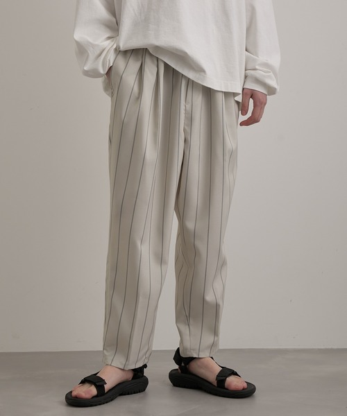 リネンライクアンクルリラックスパンツ