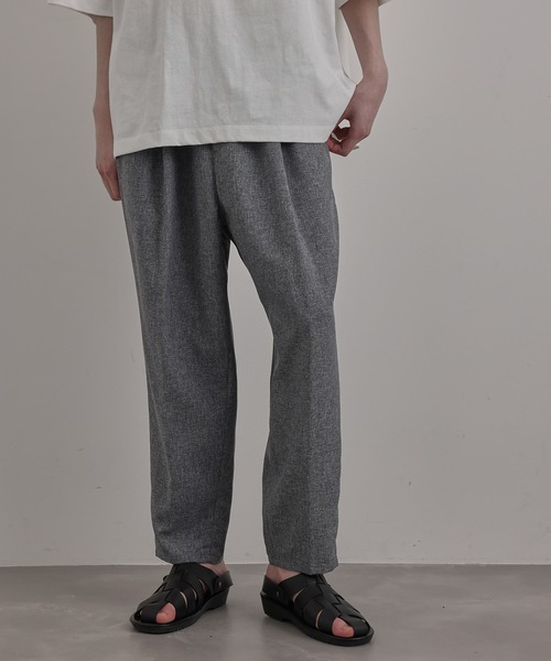 リネンライクアンクルリラックスパンツ