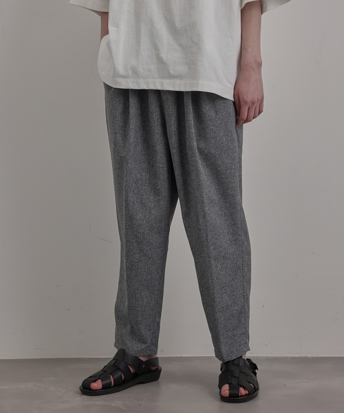 リネンライクアンクルリラックスパンツ