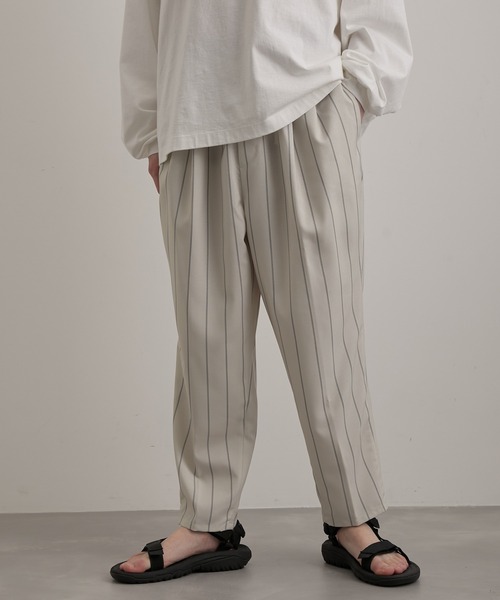 リネンライクアンクルリラックスパンツ