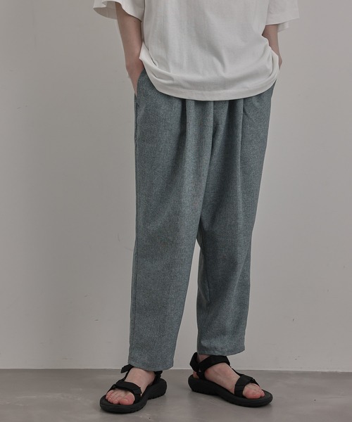 リネンライクアンクルリラックスパンツ