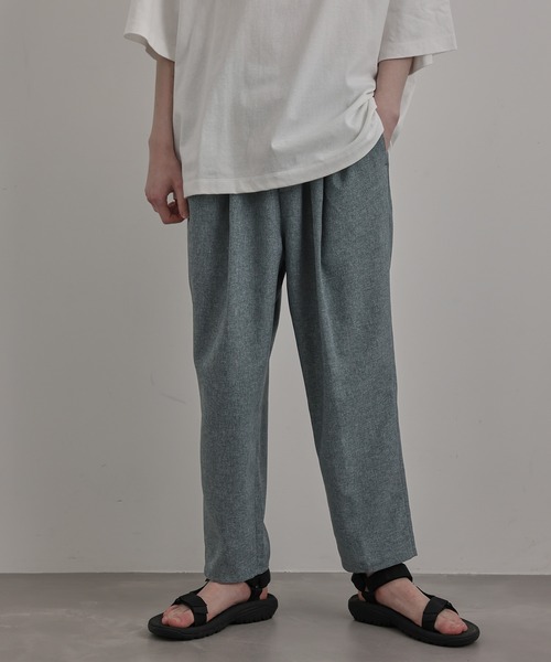 リネンライクアンクルリラックスパンツ