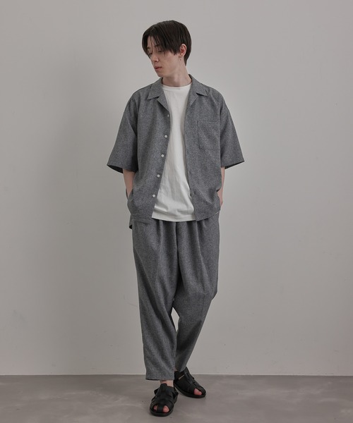 リネンライクアンクルリラックスパンツ