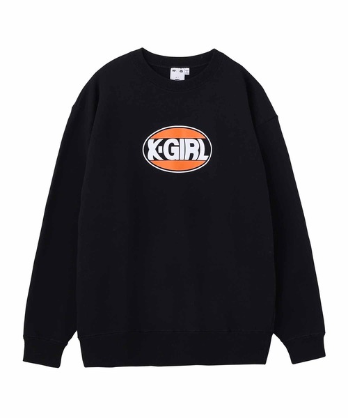 X-girl(エックスガール)の「OVAL LOGO CREW SWEAT TOP(スウェット・レディース・ホワイト/ブラック/アッシュ・S/M/L/XL)」の18枚目の写真