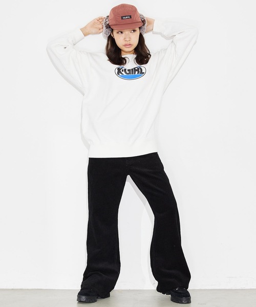 X-girl(エックスガール)の「OVAL LOGO CREW SWEAT TOP(スウェット・レディース・ホワイト/ブラック/アッシュ・S/M/L/XL)」の19枚目の写真