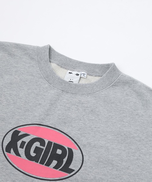 X-girl(エックスガール)の「OVAL LOGO CREW SWEAT TOP(スウェット・レディース・ホワイト/ブラック/アッシュ・S/M/L/XL)」の16枚目の写真
