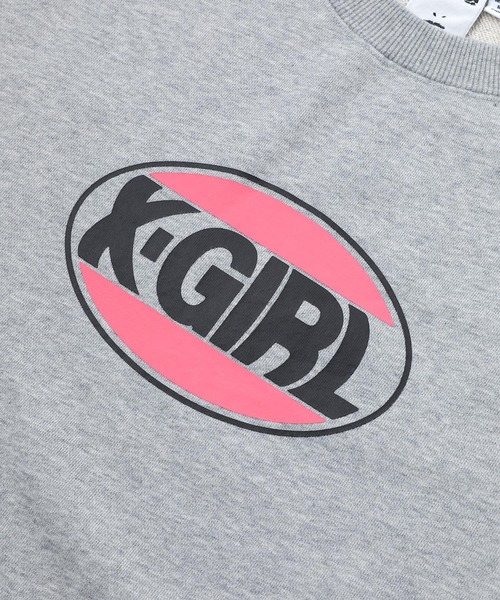 X-girl(エックスガール)の「OVAL LOGO CREW SWEAT TOP(スウェット・レディース・ホワイト/ブラック/アッシュ・S/M/L/XL)」の14枚目の写真