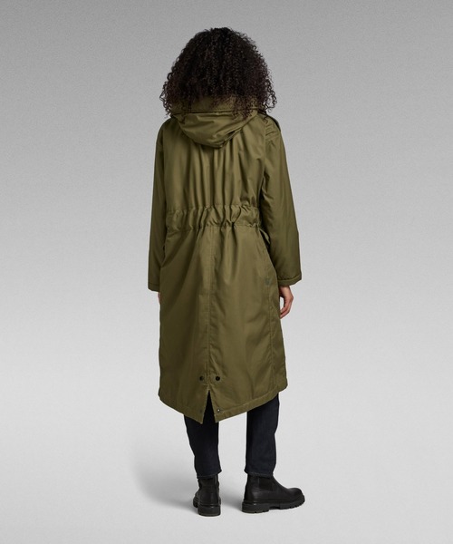 G-STAR（ジースター）の「LONG PARKA/ミリタリーディテールパーカーロングコート/モッズコート（ミリタリージャケット・レディース・ダークオリーブ・X-SMALL/SMALL/MEDIUM）」の6枚目の写真