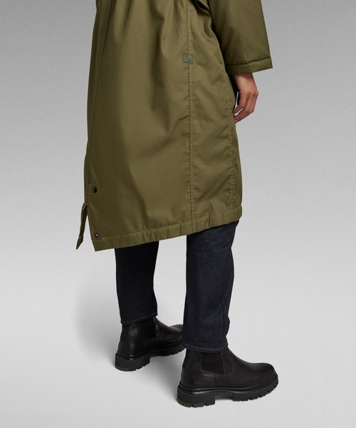 G-STAR（ジースター）の「LONG PARKA/ミリタリーディテールパーカーロングコート/モッズコート（ミリタリージャケット・レディース・ダークオリーブ・X-SMALL/SMALL/MEDIUM）」の7枚目の写真