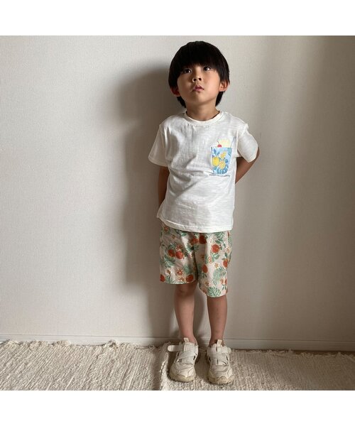 apres les cours(アプレレクール)の「トロピカルハーフパンツ 5分丈(その他パンツ・キッズ・サックスブルー/オレンジ・80/130/140/90/110/100/120)」の3枚目の写真