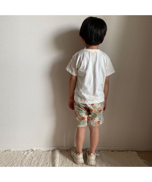 apres les cours(アプレレクール)の「トロピカルハーフパンツ 5分丈(その他パンツ・キッズ・サックスブルー/オレンジ・80/130/140/90/110/100/120)」の4枚目の写真