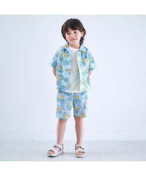 apres les cours(アプレレクール)の「トロピカルハーフパンツ 5分丈(その他パンツ・キッズ・サックスブルー/オレンジ・80/130/140/90/110/100/120)」の8枚目の写真