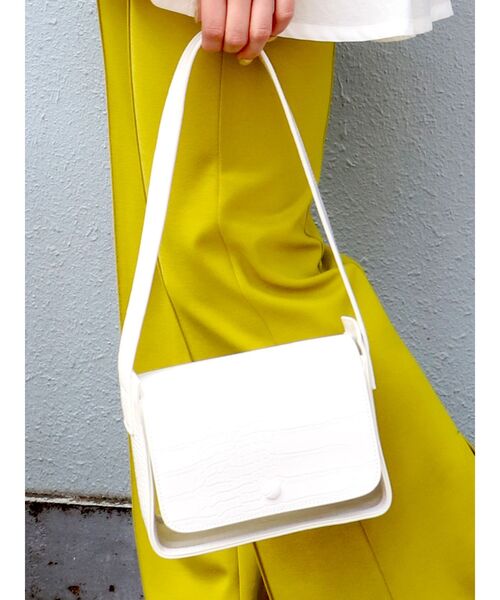 MURUA（ムルーア）の「クリアスクエアバッグ（ハンドバッグ・レディース・ホワイト/ブラック・FREE）」の2枚目の写真