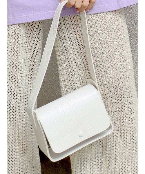 MURUA（ムルーア）の「クリアスクエアバッグ（ハンドバッグ・レディース・ホワイト/ブラック・FREE）」の3枚目の写真
