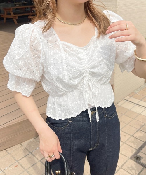 apres jour(アプレジュール)の「チロルブラウス【ZOZOTOWN限定アイテム】(シャツ/ブラウス・レディース・ブラック/オフホワイト/ライトピンク・X-LARGE/フリー)」の5枚目の写真