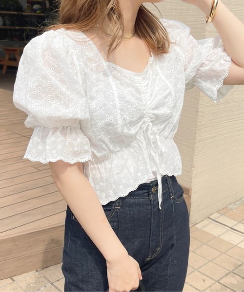 apres jour(アプレジュール)の「チロルブラウス【ZOZOTOWN限定アイテム】(シャツ/ブラウス・レディース・ブラック/オフホワイト/ライトピンク・X-LARGE/フリー)」の6枚目の写真