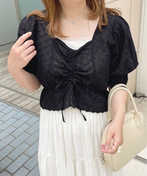 apres jour(アプレジュール)の「チロルブラウス【ZOZOTOWN限定アイテム】(シャツ/ブラウス・レディース・ブラック/オフホワイト/ライトピンク・X-LARGE/フリー)」の10枚目の写真