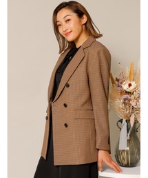 大人 可愛い 服  TONAL（トーナル）の「チェックダブルブレストジャケット ジャケット・アウター