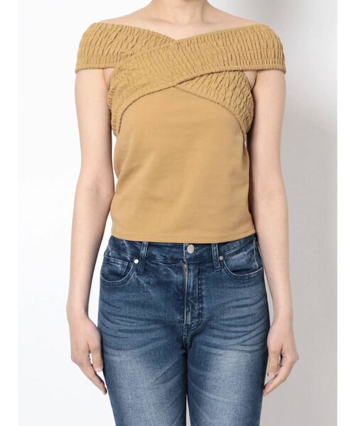 RESEXXY(リゼクシー)の「オフショルデザイントップス(Tシャツ/カットソー・レディース・ブラック/オフホワイト/ピンク/マスタード・FREE)」の19枚目の写真