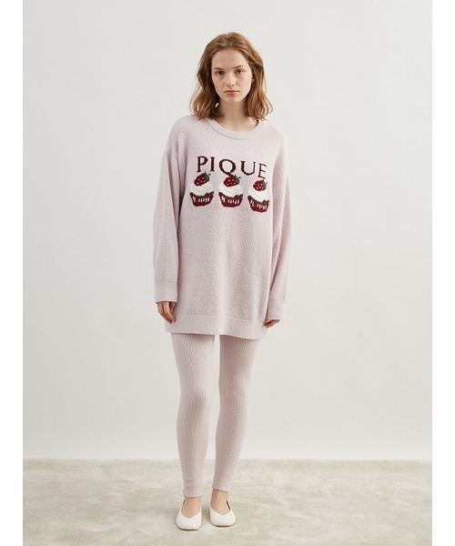 gelato pique（ジェラートピケ）の「モチーフジャガードレギンス（レギンス/スパッツ・レディース・オフホワイト/ピンク/ダークグレー・FREE）」の12枚目の写真