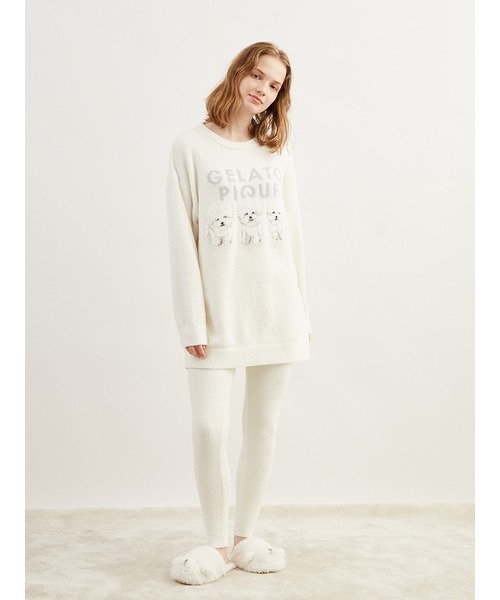 gelato pique（ジェラートピケ）の「モチーフジャガードレギンス（レギンス/スパッツ・レディース・オフホワイト/ピンク/ダークグレー・FREE）」の13枚目の写真