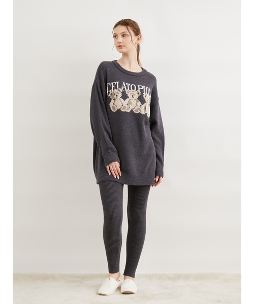 gelato pique（ジェラートピケ）の「モチーフジャガードレギンス（レギンス/スパッツ・レディース・オフホワイト/ピンク/ダークグレー・FREE）」の14枚目の写真