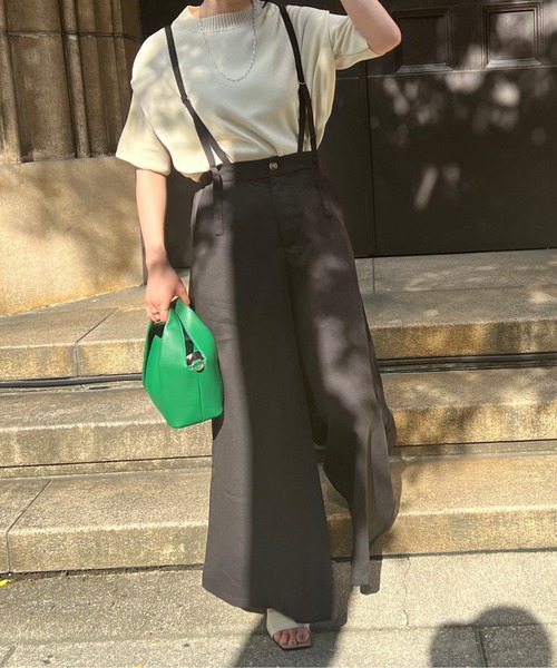 Chez toi(シェトワ)の「サス付ワイドパンツ(その他パンツ・レディース・ライトグレー/ブラック/カーキ・FREE)」の4枚目の写真