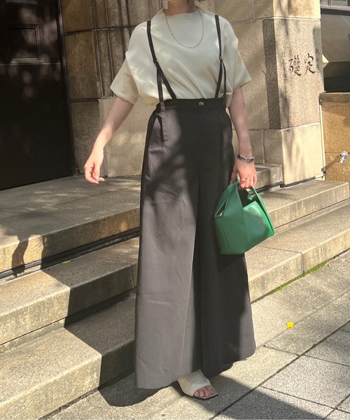 Chez toi(シェトワ)の「サス付ワイドパンツ(その他パンツ・レディース・ライトグレー/ブラック/カーキ・FREE)」の20枚目の写真