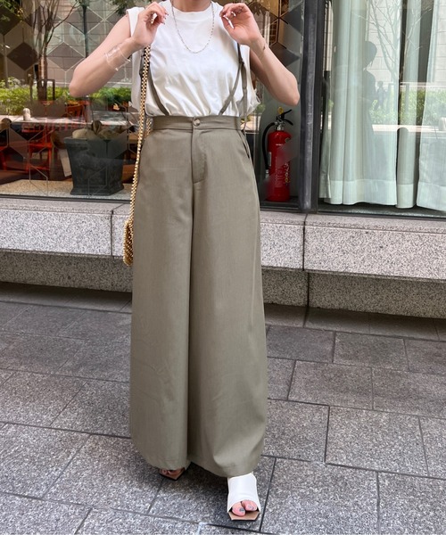 Chez toi(シェトワ)の「サス付ワイドパンツ(その他パンツ・レディース・ライトグレー/ブラック/カーキ・FREE)」の11枚目の写真