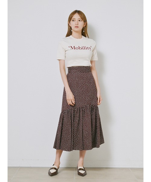 SNIDEL（スナイデル）の「ORGANICSフロッキープリントTシャツ（T