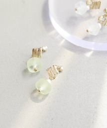 Recycle glass 淡水パールコンビイヤリング