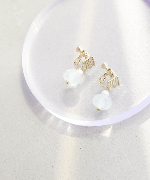 ROPE' PICNIC（ロペピクニック）の「Recycle glass 淡水パールコンビイヤリング（イヤリング・レディース・イエロー系その他/ブルー系その他4・FREE）」の2枚目の写真