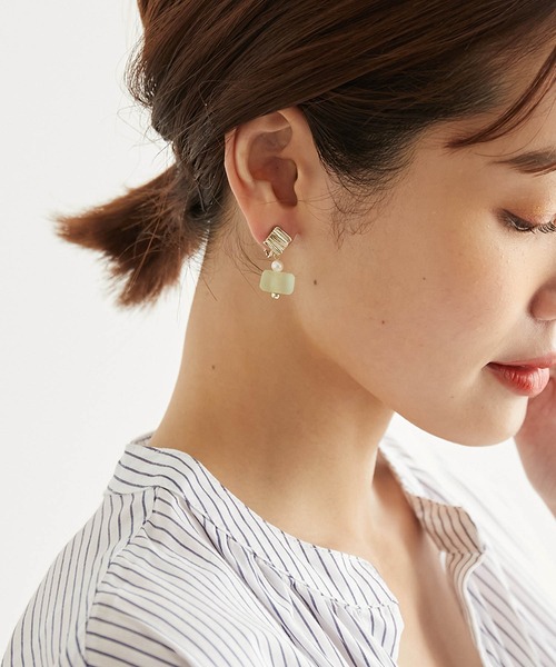 ROPE' PICNIC（ロペピクニック）の「Recycle glass 淡水パールコンビイヤリング（イヤリング・レディース・イエロー系その他/ブルー系その他4・FREE）」の8枚目の写真