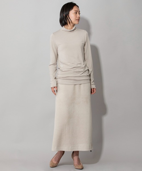 Munich（ミューニック）の「ストレッチレーヨンジャージタートルネックプルオーバー（Tシャツ/カットソー・レディース・ホワイト/ブラック/ベージュ/カーキ・FREE）」の7枚目の写真